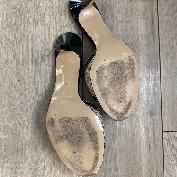 *SOLD* Coach Janna Open Toe Woven Heels Size 8 - Picture 4 of 4